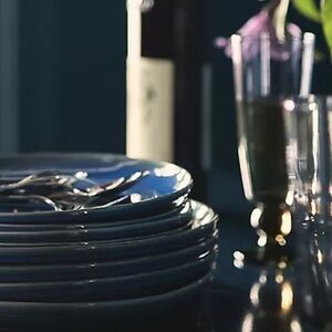 Maude Glass Flutes blue and gray